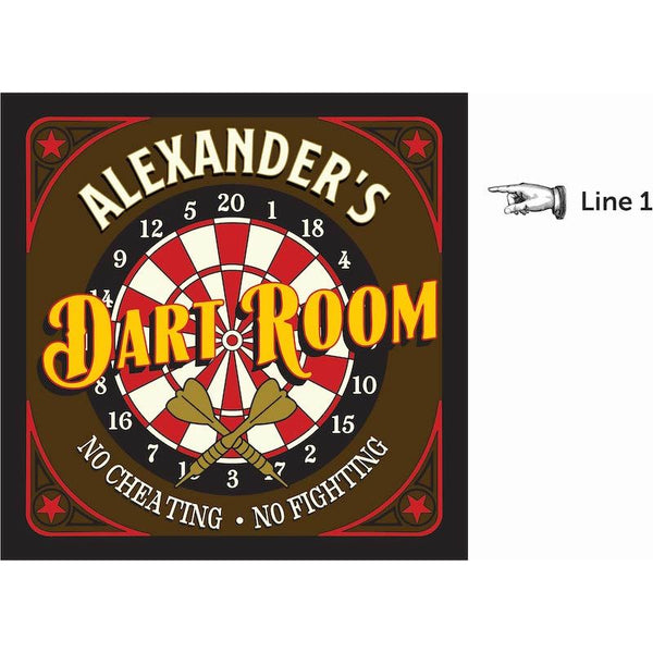 Personalized No Cheating Dart Room Dartboard & Cabinet Set
