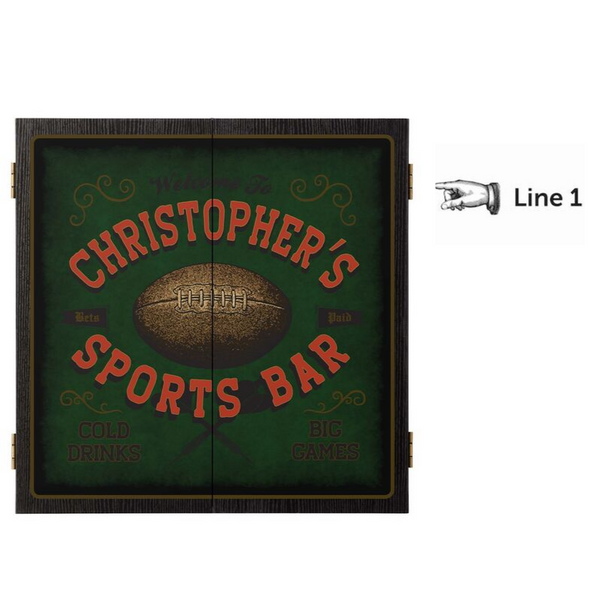 Personalized Football Dartboard & Cabinet Set